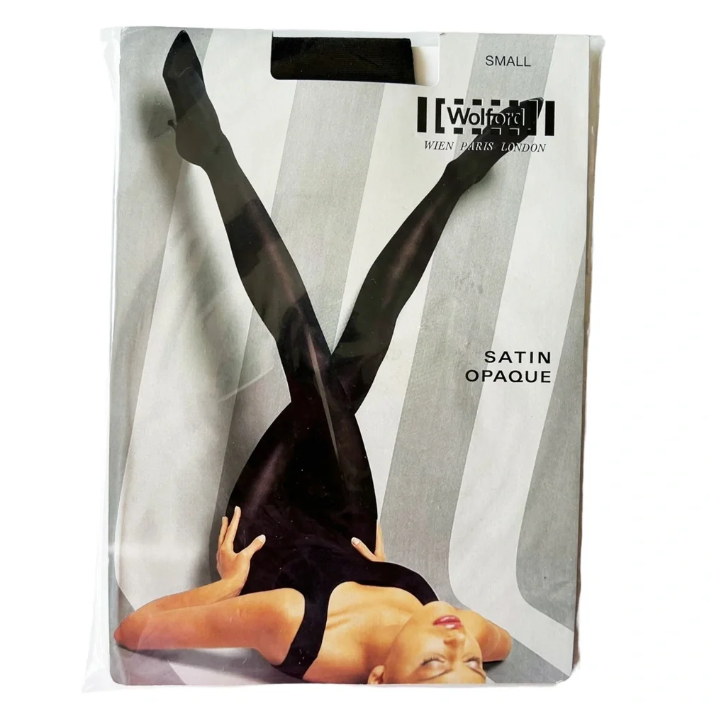 Wolford Satin Opaque Tights in Coffee Brown | SMALL NWT